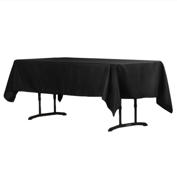 60x102 Black Rectangular Tablecloth