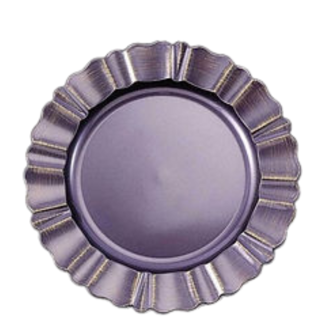 Brushed Rim (Purple/Gold) Charger Plate