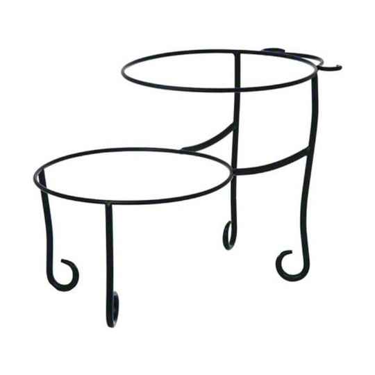 Wrought Iron Pizza Stand with Curled Feet, Two-Tier