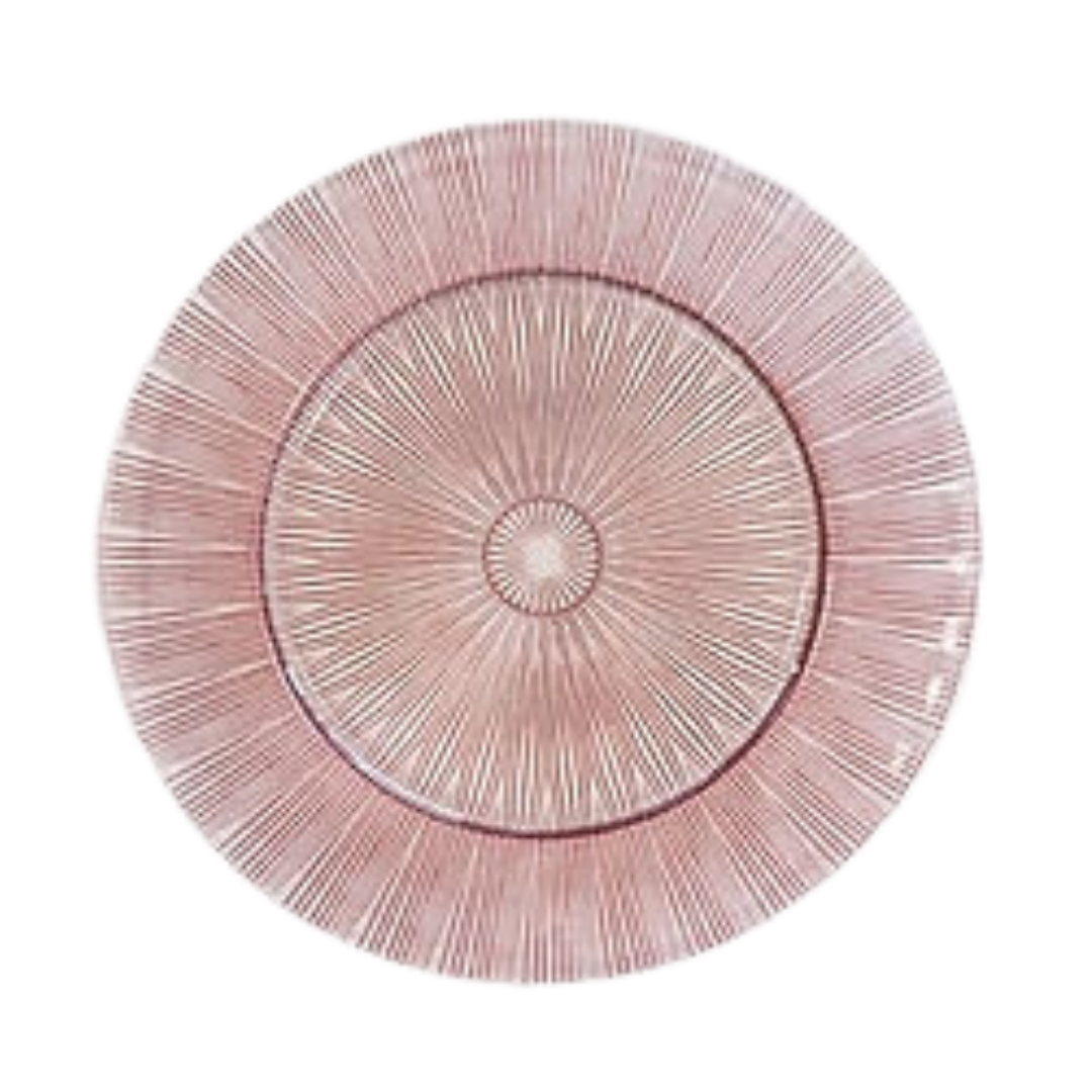 Glass (Sunray Design Rose Gold) Charger Plate