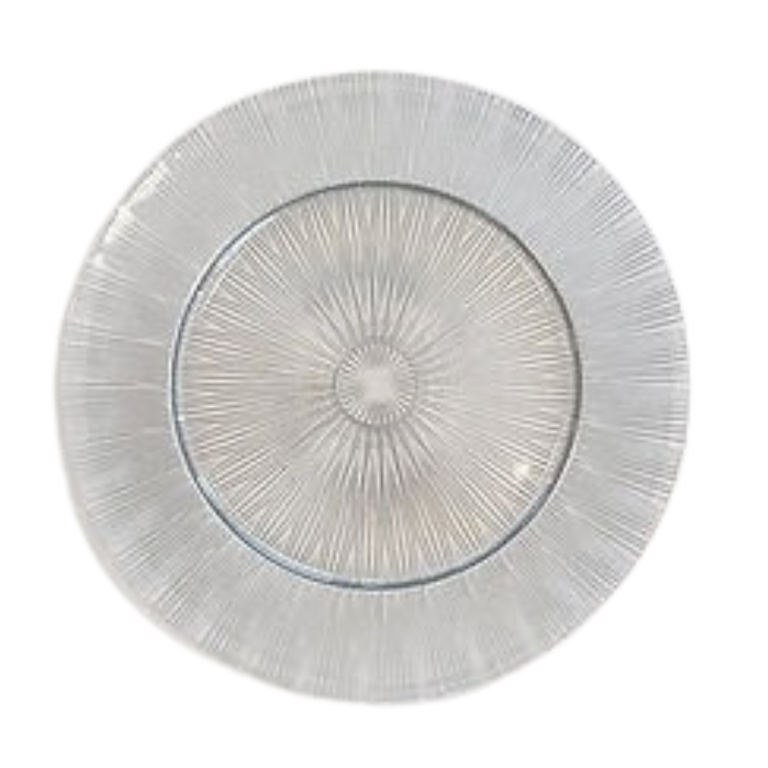 Glass (Sunray Design Silver) Charger Plate