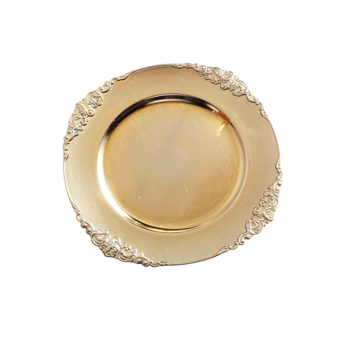 Stylish Plastic Gold Charger Plate