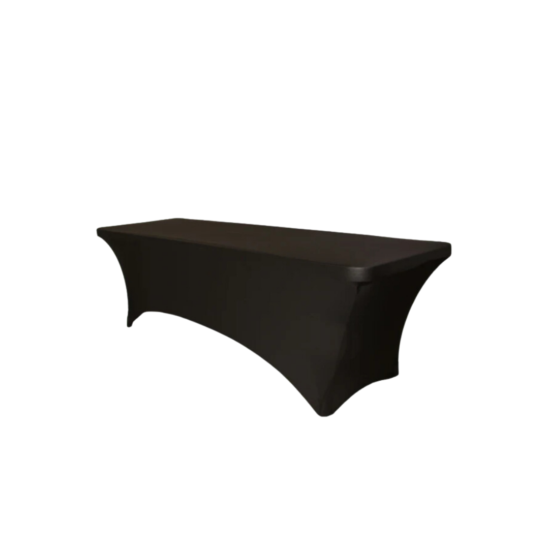 Black Spandex Tablecloth for 8 ft Rectangular Table