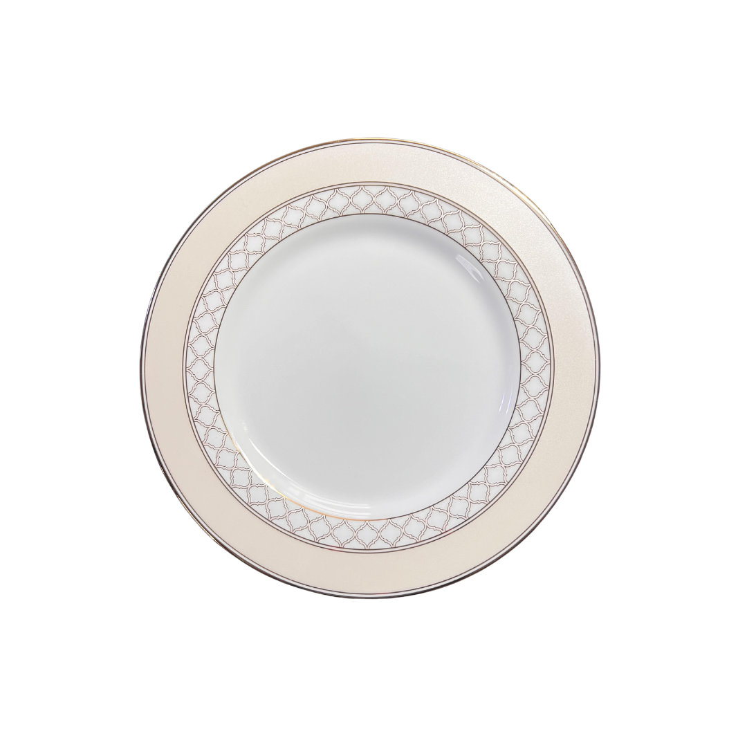  Ivory Lattice Gold Rim Dinner Plate