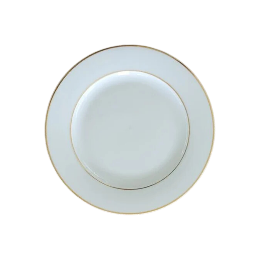 Chinese White Plate with Gold Band