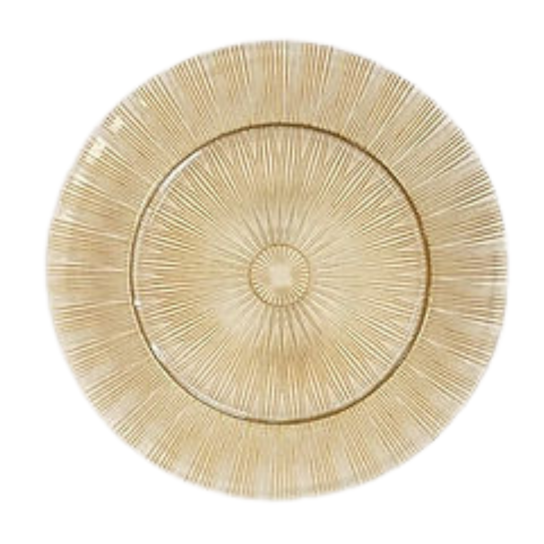 Glass (Sunray Design Gold) Charger Plate