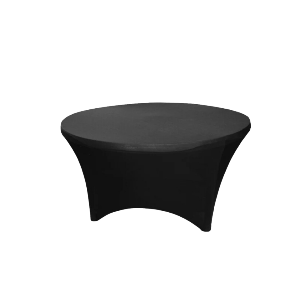 60 Inch Black Spandex Tablecloth for Round Table