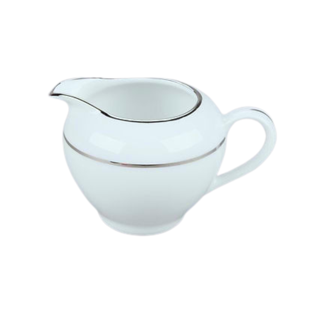 Creamer (China White with Silver Band)