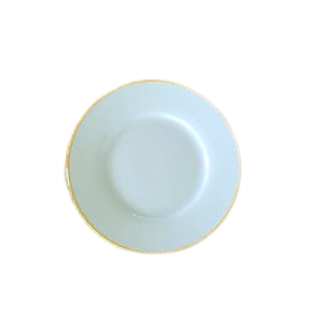 Saucer Plate (China White with Gold Band)