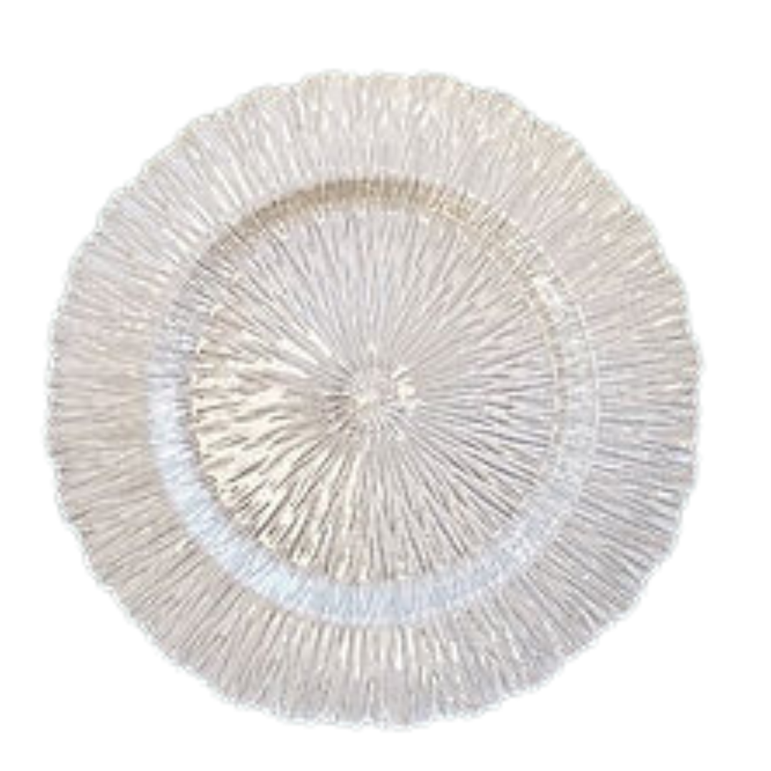 Glass (Reef Design Silver) Charger Plate