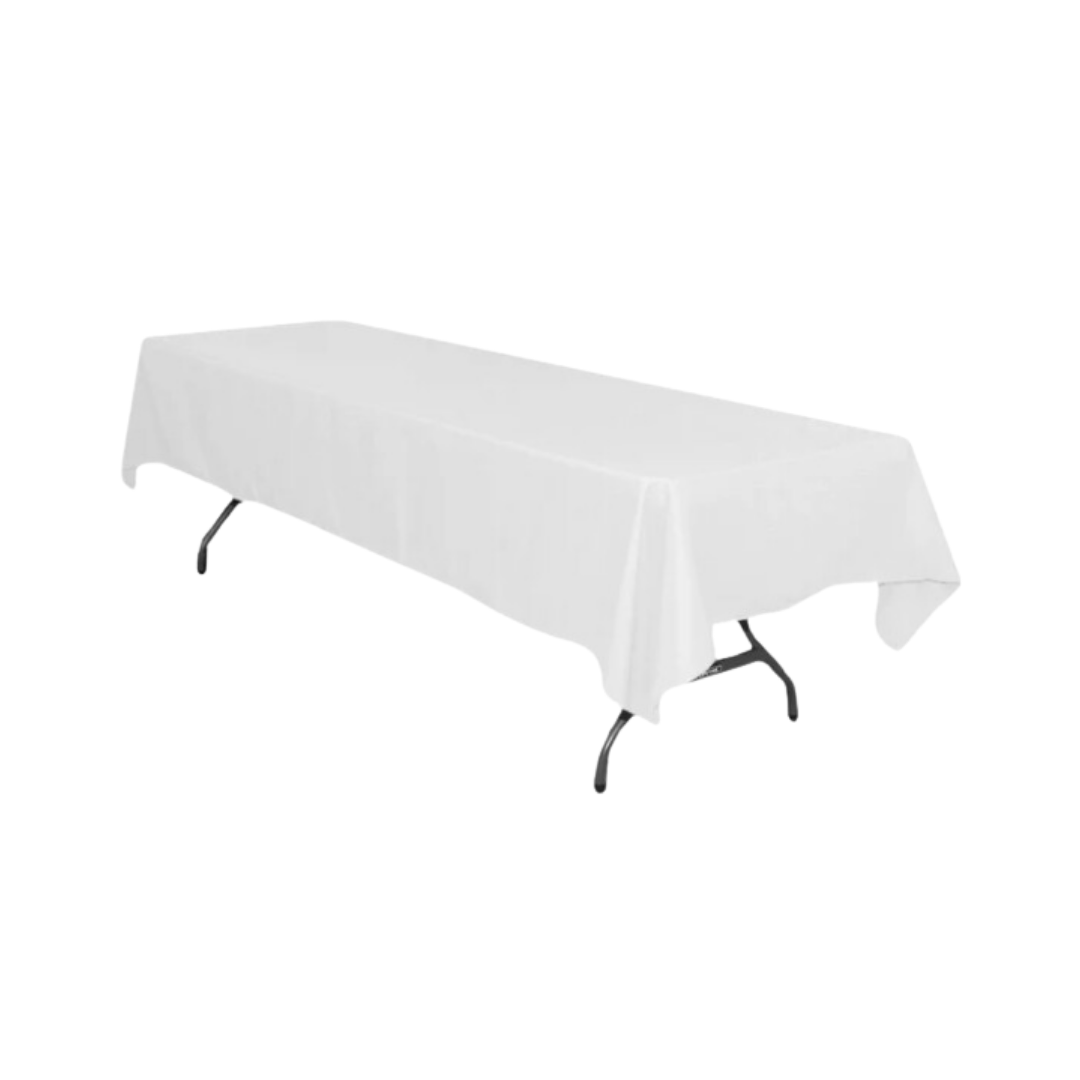 60x126 White Rectangular Tablecloth