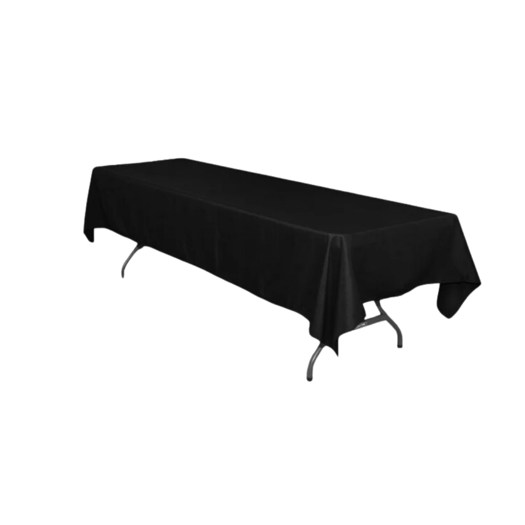 60x126 Black Rectangular Tablecloth