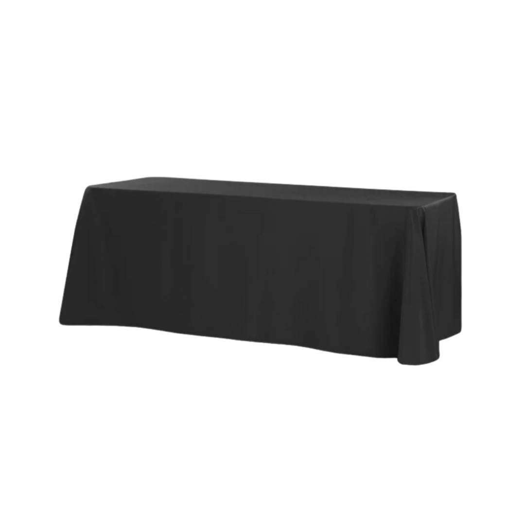 90x132 Black Rectangular Tablecloth