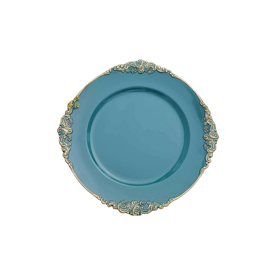 Stylish Plastic Teal Charger Plate