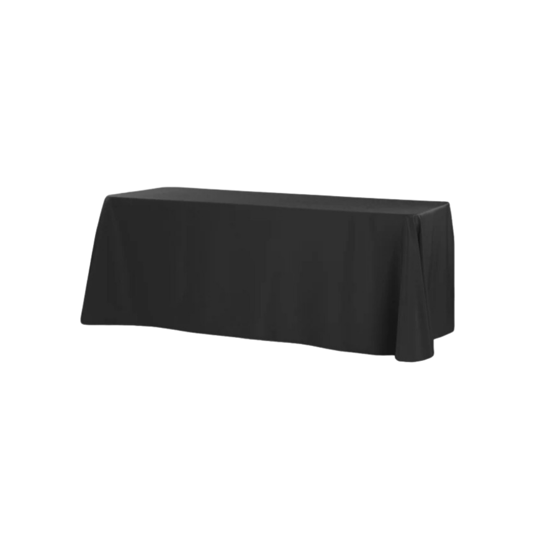 90x156 Black Rectangular Tablecloth