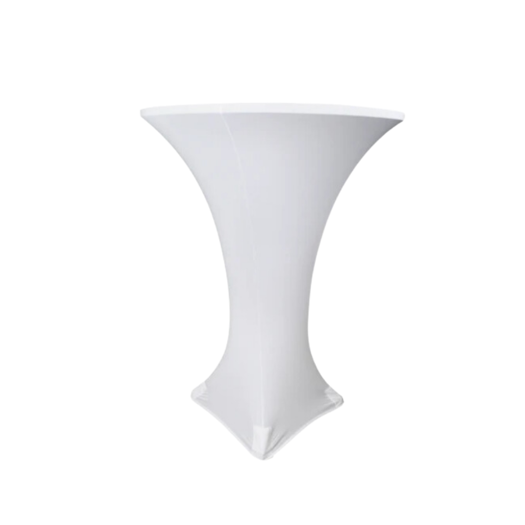 30 Inch White Spandex Tablecloth for Round Table