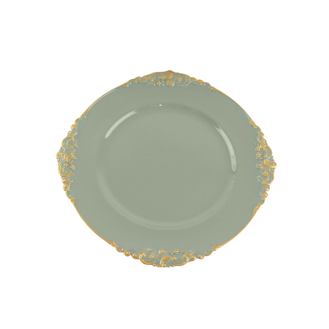 Stylish Plastic Dusty Sage Green Charger Plate