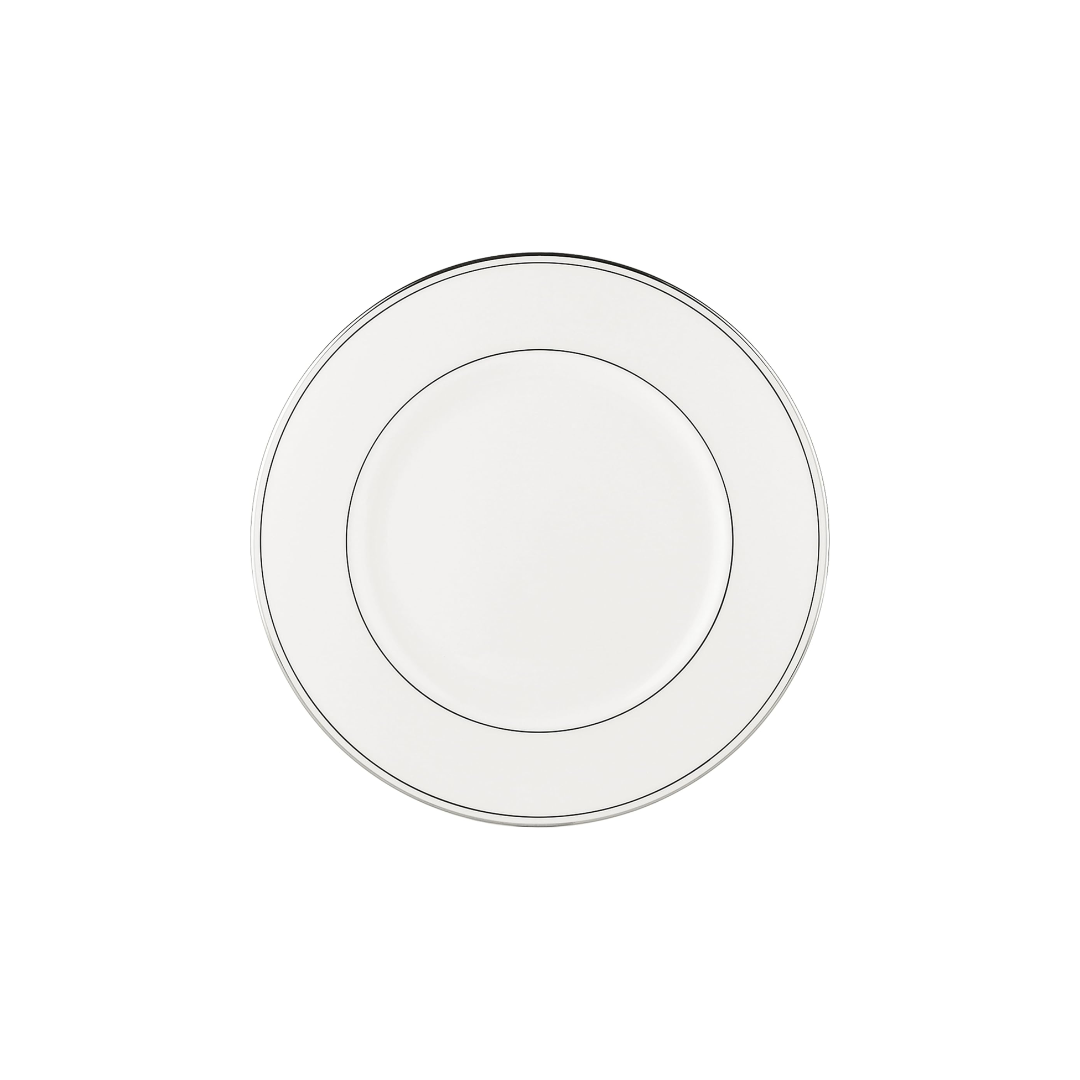 Saucer Plate (China White with Silver Band)